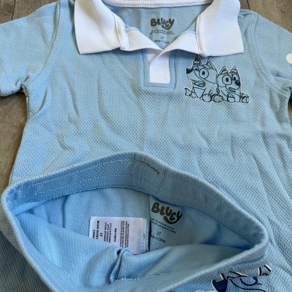 Bluey Toddler Boys Short Sleeve Polo Top and Shorts Set 3T - Picture 5 of 11
